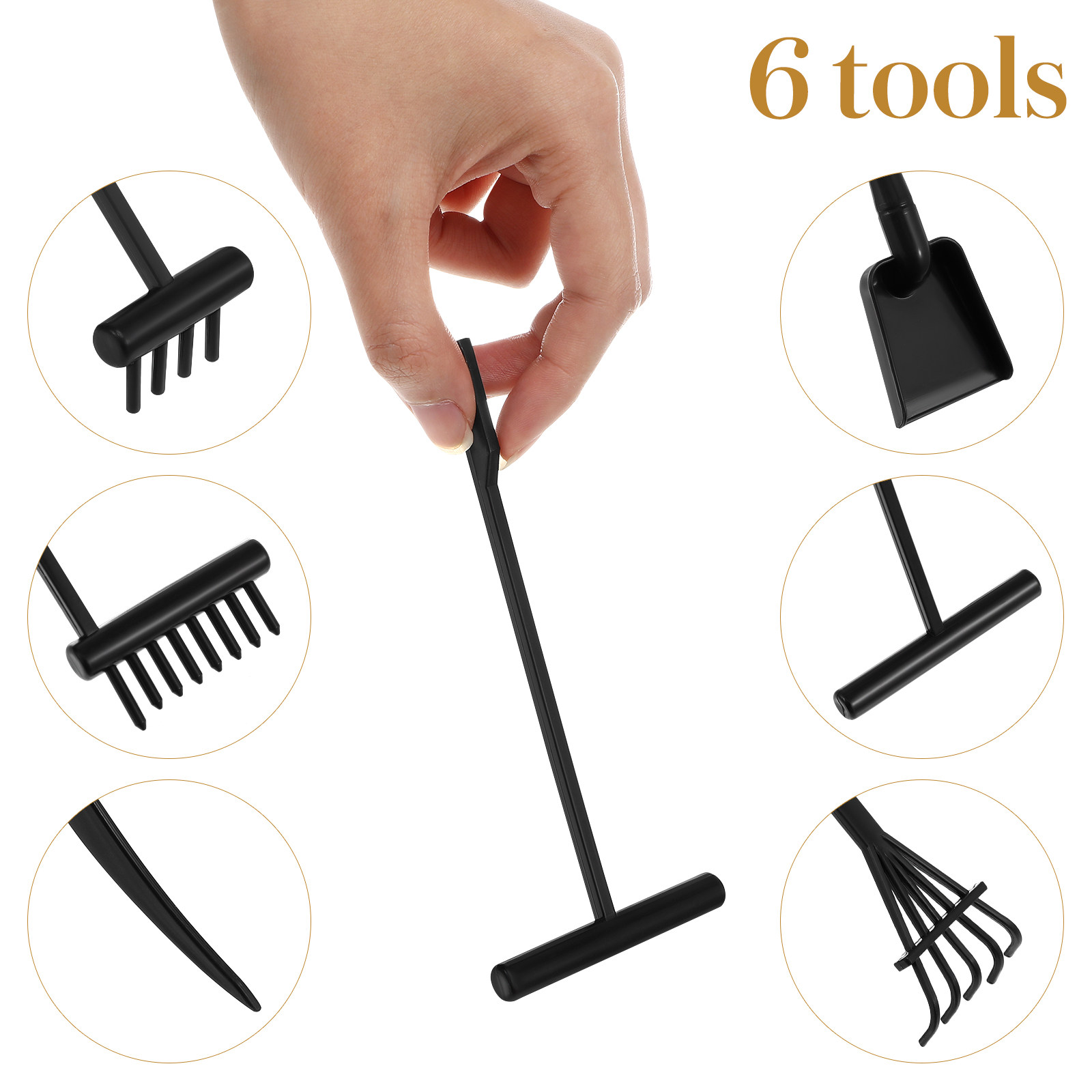 6Pcs Set Garpu Taman Zen Mini  - Gardening Tools Rake ulasan dan harga